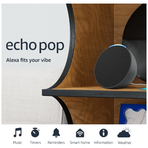 Echo Pop – Compact Smart Speaker with Alexa (Charcoal)