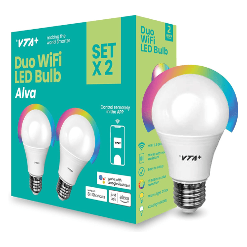 VTA+ Smart LED Bulb Kit (2-Pack) – RGB Color Changing, Alexa & Google Home Compatible
