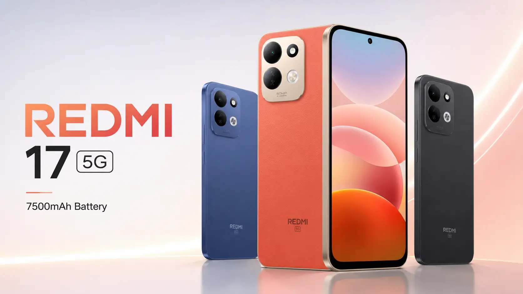 REDMI 17 5G Renders Leak With 7,500mAh Battery and 120Hz Display